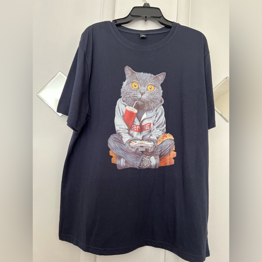 Black Cat Graphic  men’s T-Shirt size XXL